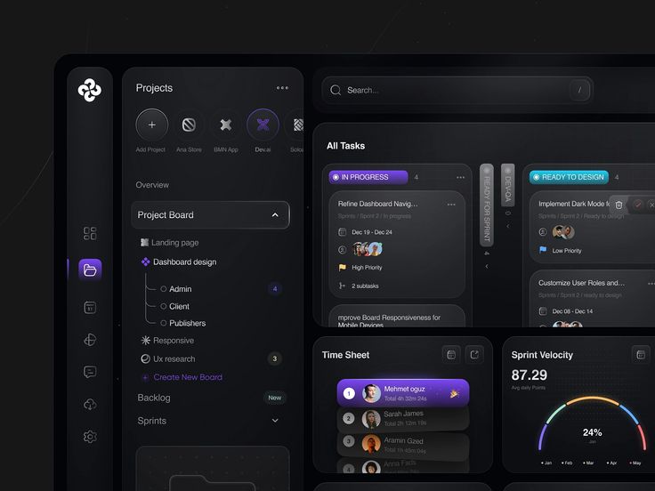 AI task management dashboard